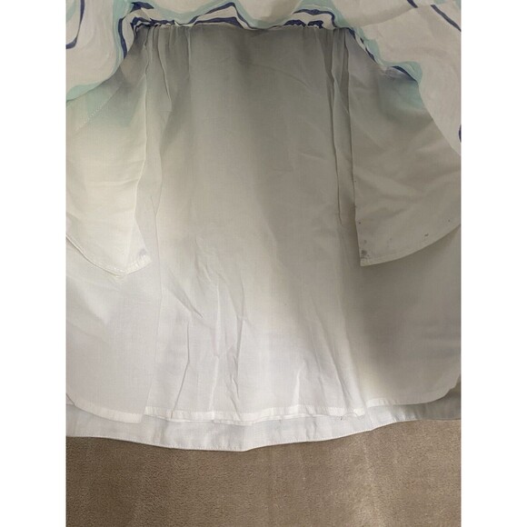 Gap Linen Blend Skirt Womens Small White Blue‎ Stripes Lined Preppy Casual Beach - Picture 4 of 15